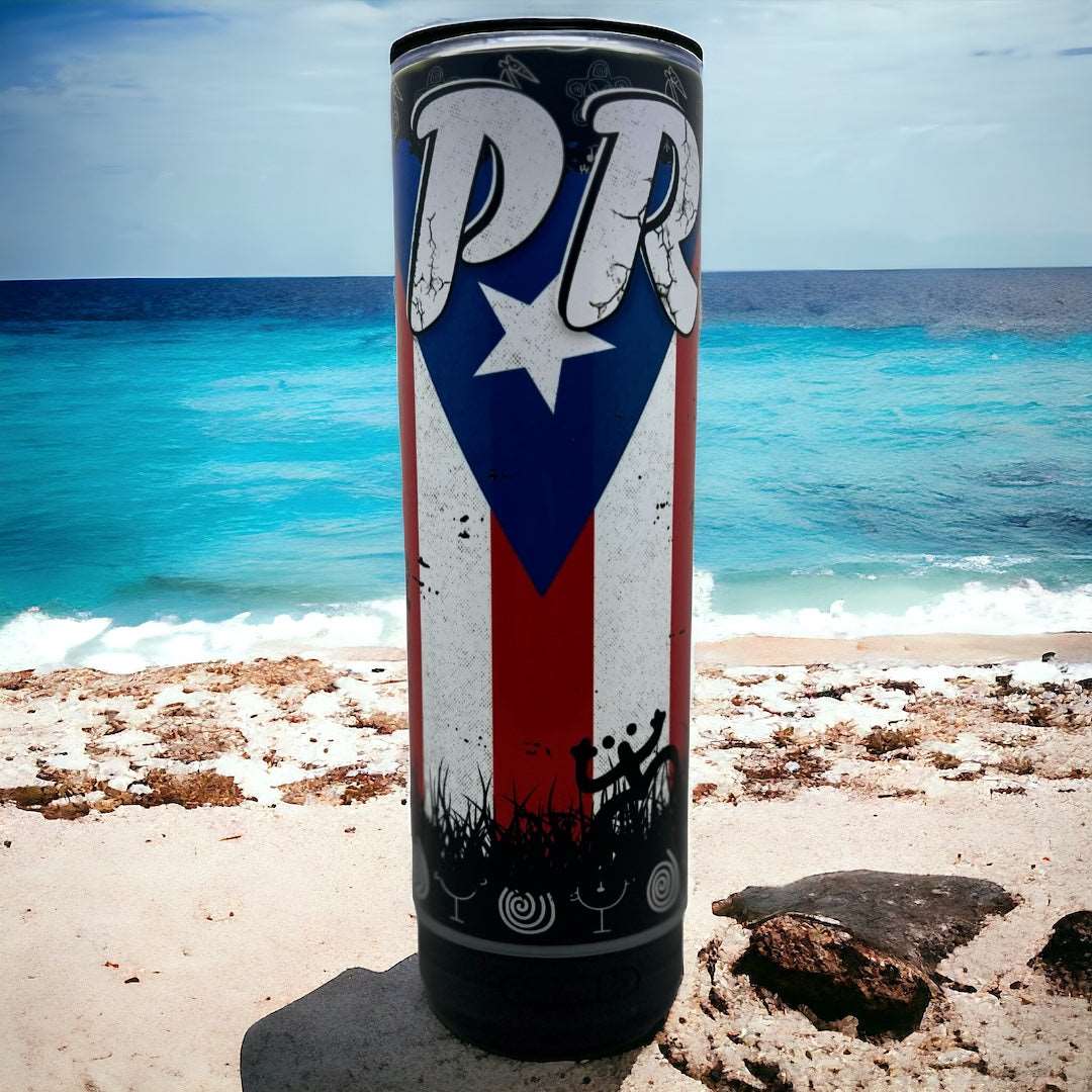 Puerto Rico 20oz Tumbler with speaker. 