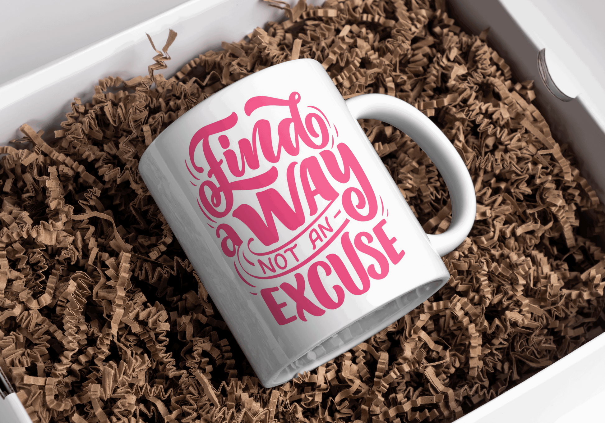 Motivational Coffee Mug - 'Find a Way, Not An Excuse' Ceramic Mug for Daily Inspiration