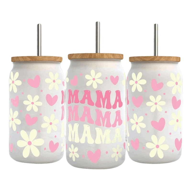 Mama Glass Can Wrap-16oz Glass Can 