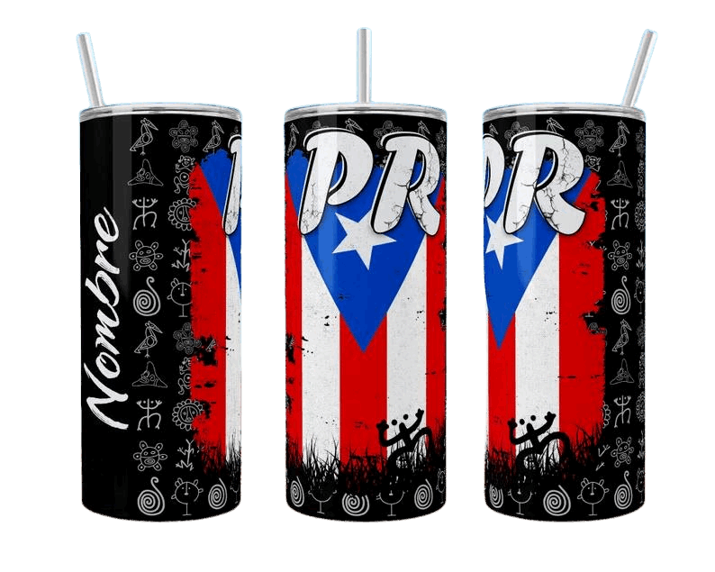 Puerto Rico Flag 20oz skinny Tumbler