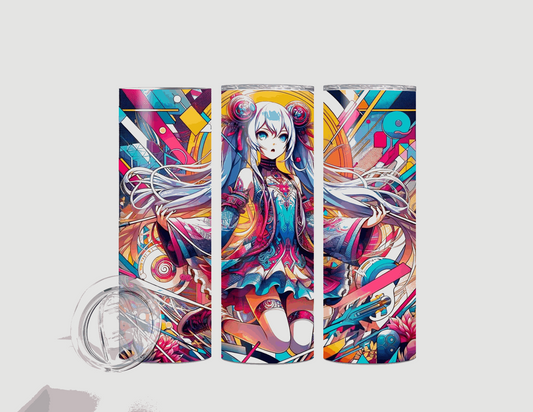 Vibrant Anime Tumbler Unique Illustration to Inspire Creativity